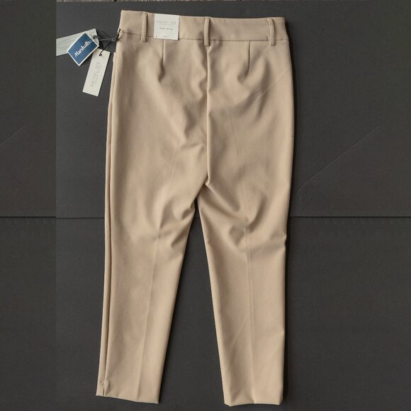 Rachel Zoe High Rise Slim Leg khaki Pant Slim Straight Minimal Office Trouser - Picture 3 of 9